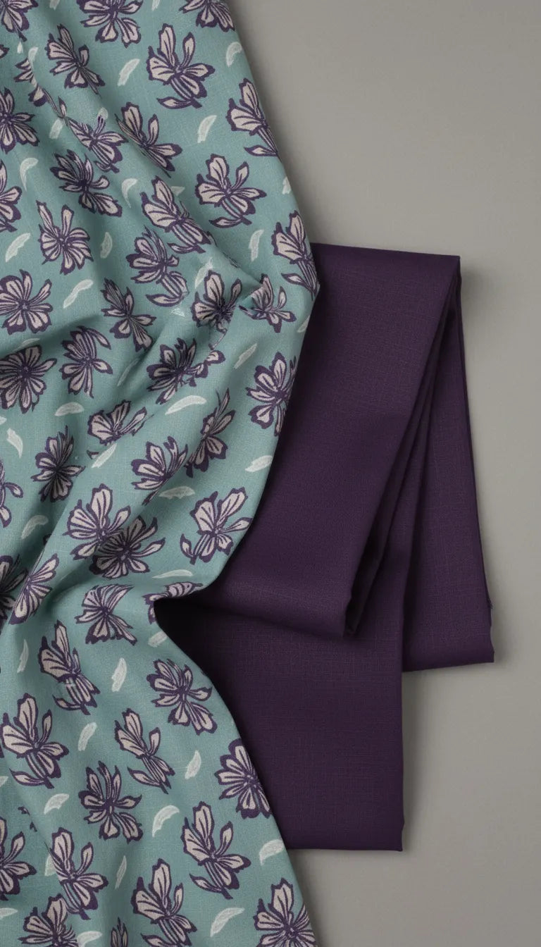 lawn 2 pc with plain trouser