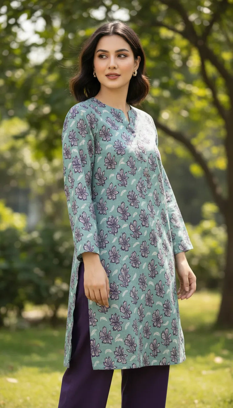lawn 2 pc with plain trouser