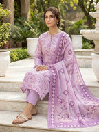 lawn 3 pc with voil dopatta