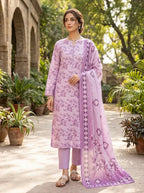 lawn 3 pc with voil dopatta