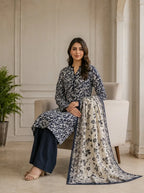 Printed Lawn 3-Piece Suit with Bamber Dupatta