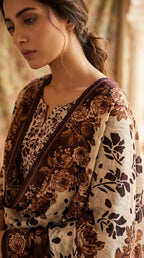 3 pc printed suit with Bamber dobatta