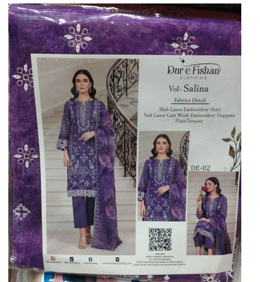 3 Piece Embroidered Lawn Suit