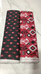 Black & Red Printed Lawn 2 Piece