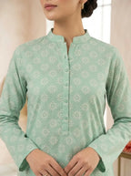 Mint Floral Lawn 2 Piece printed trouser