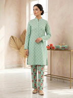 Mint Floral Lawn 2 Piece printed trouser