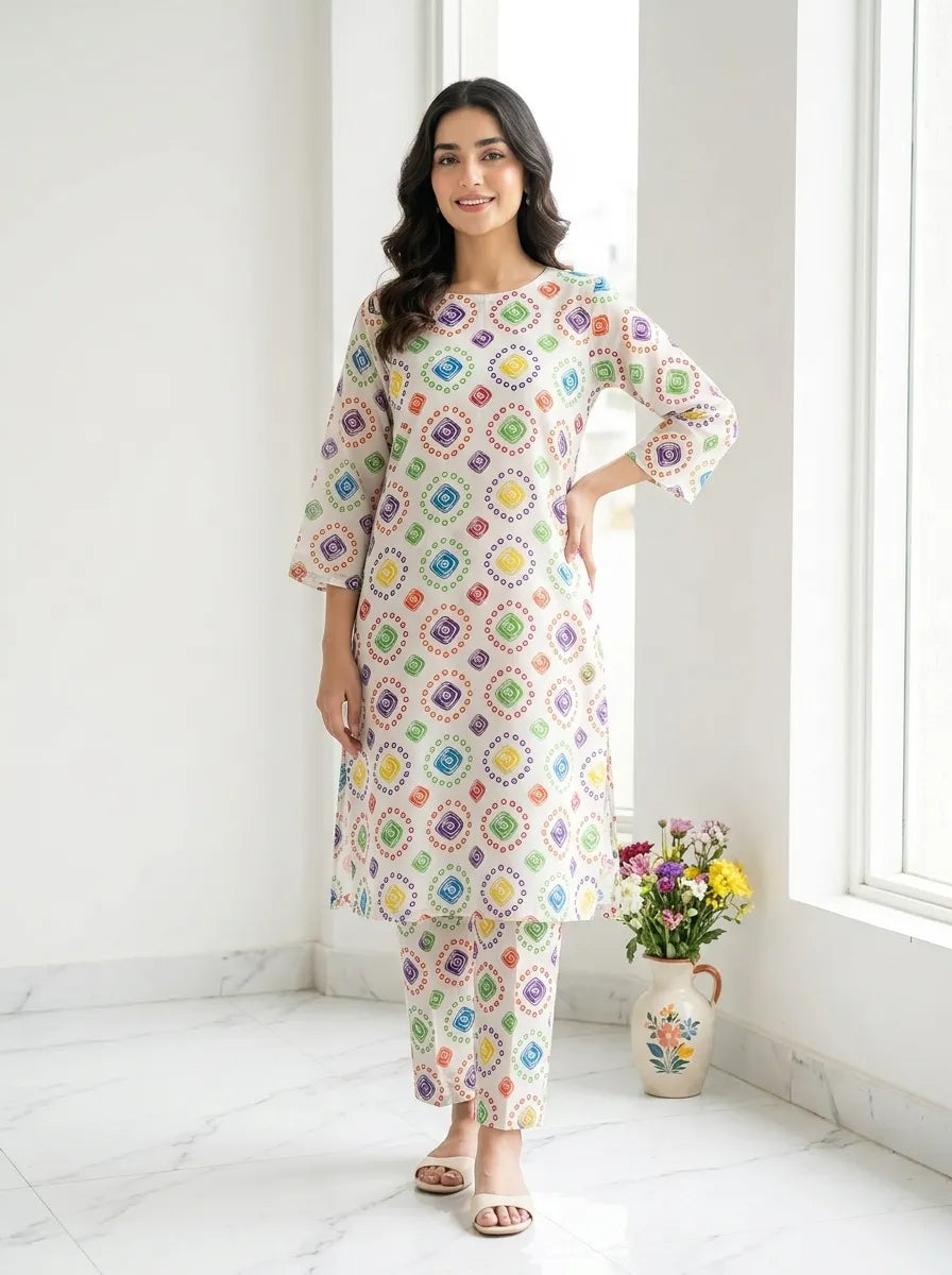 Printed Unstitched Lawn 2-Piece
