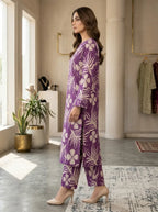 Purple Floral Lawn Allover Printed 2 Piece Suit