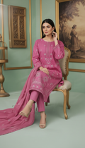 Pink Embroidered 3-Piece Lawn Suit