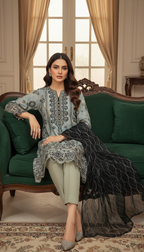 Elegant Brosha Organza 3PC Suit