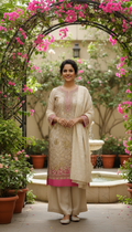Elegant Double Shade Organza 3PC Suit