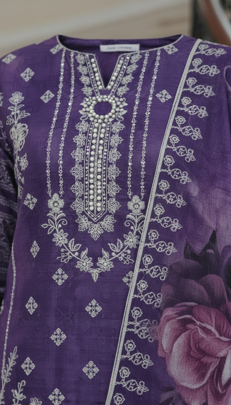 3 Piece Embroidered Lawn Suit