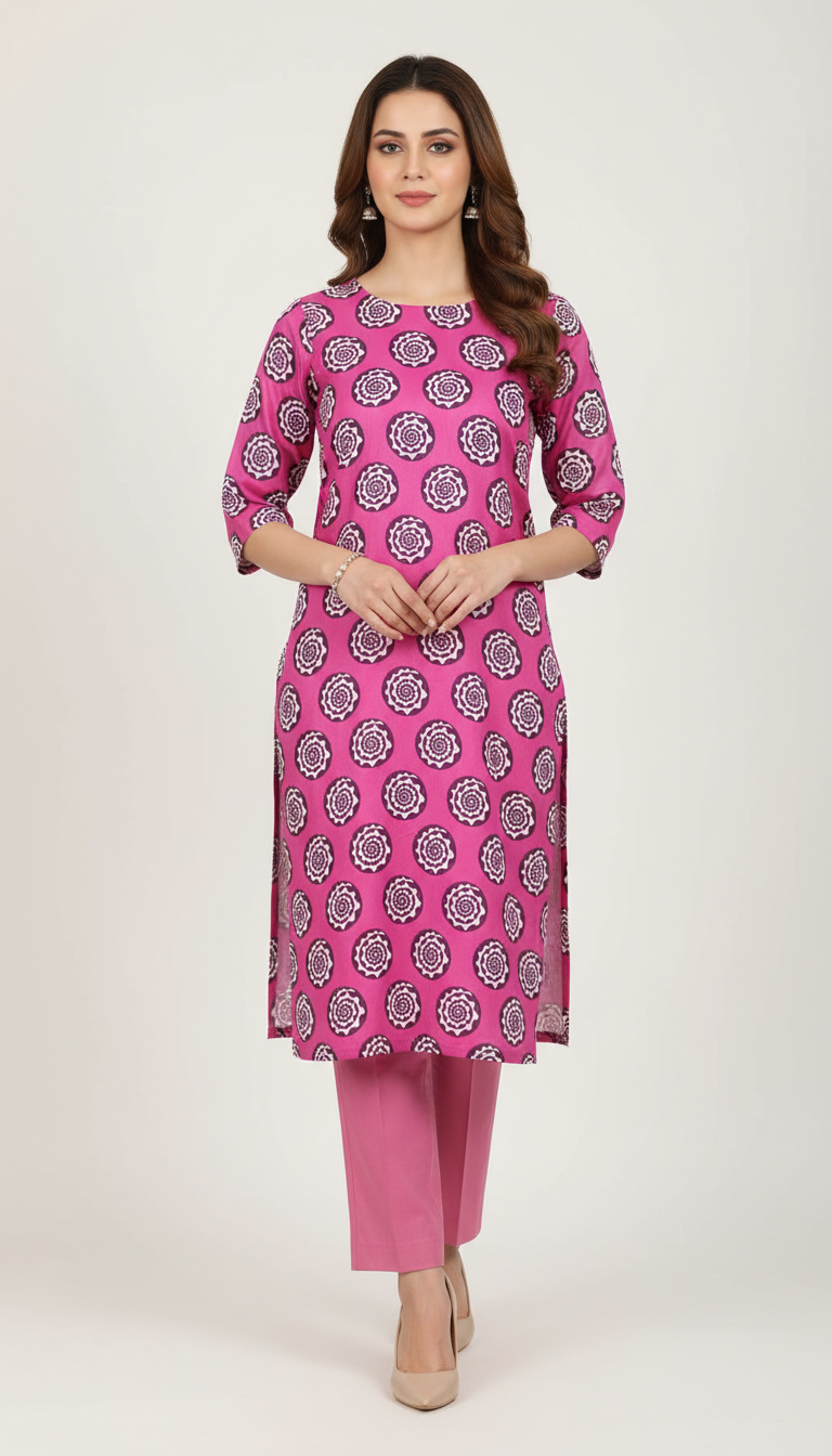 lawn 2 pc with plain trouser