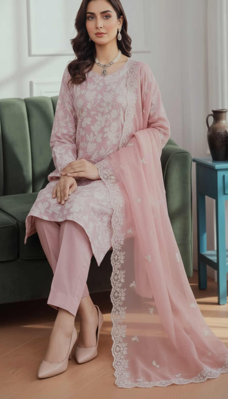 3 Piece Embroidered Lawn Suit