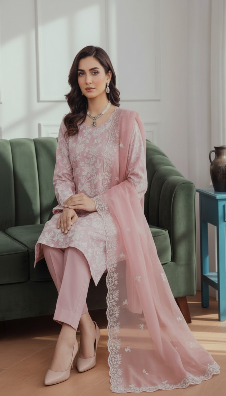 3 Piece Embroidered Lawn Suit