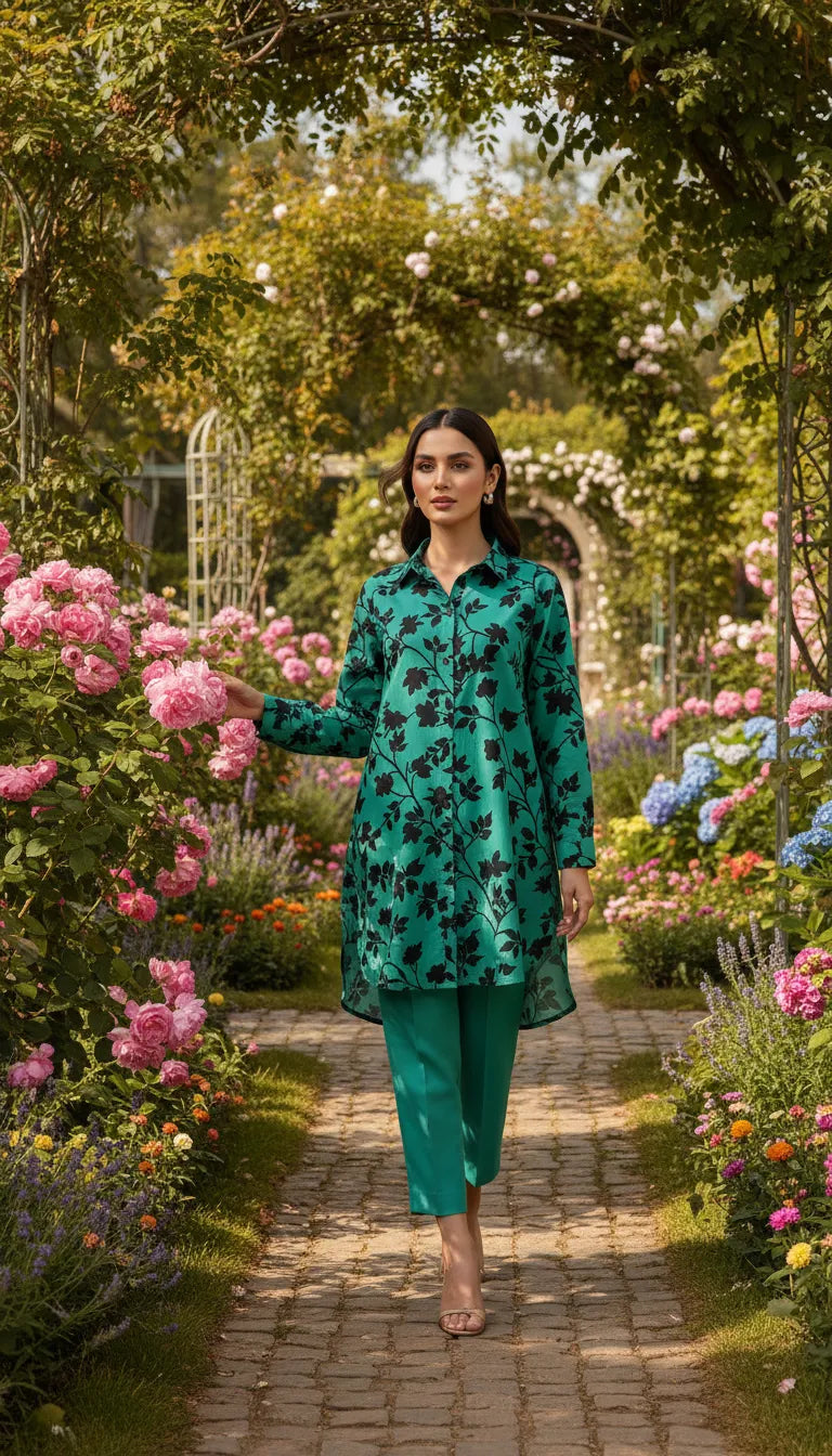 lawn 2 pc wiyh plain trouser