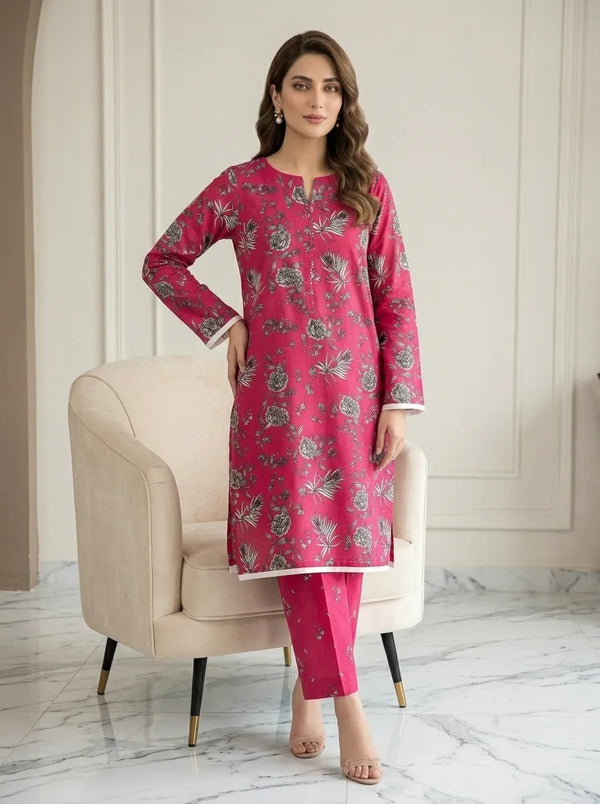 lawn 2 pc with printed trouser