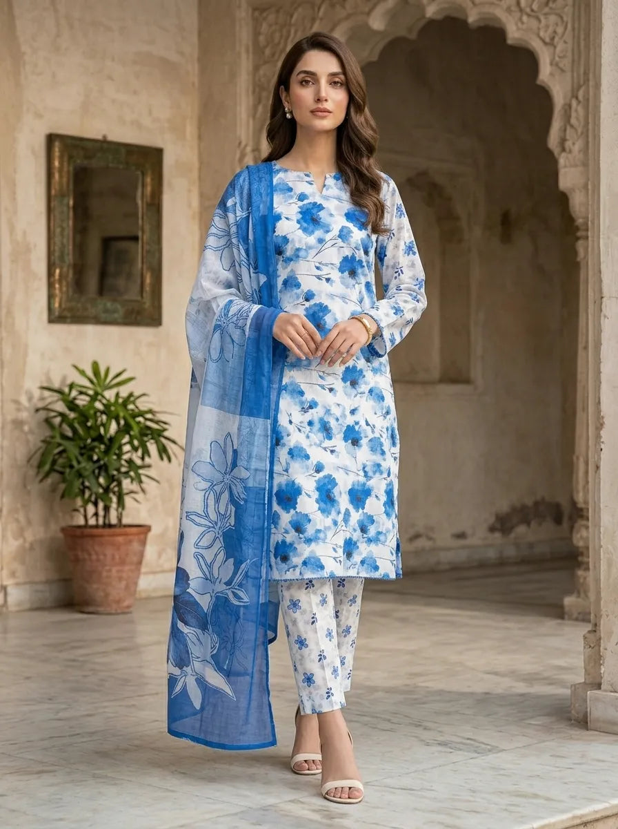 Printed Lawn 3 Piece Suit