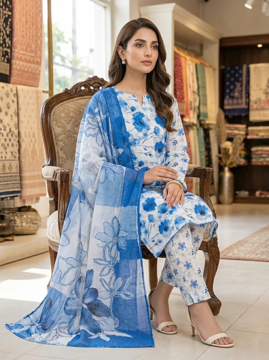 Printed Lawn 3 Piece Suit