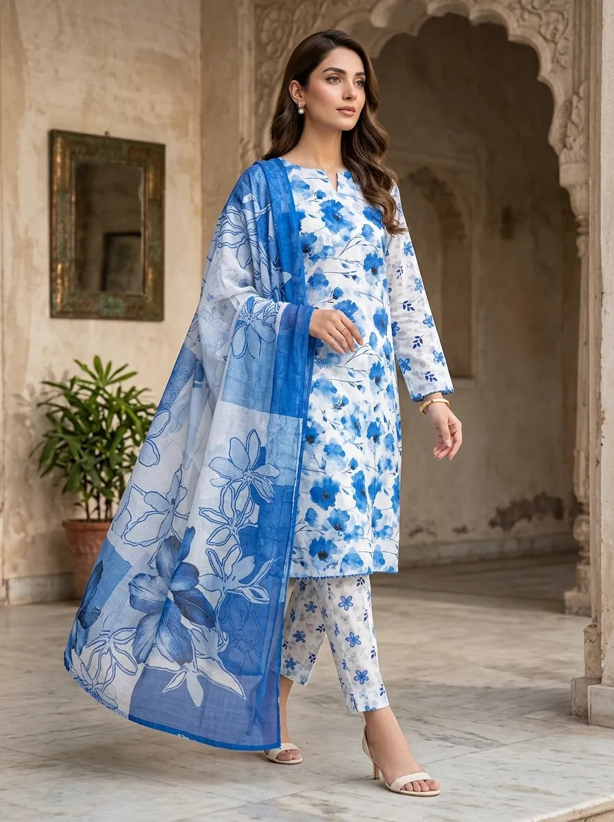 Printed Lawn 3 Piece Suit