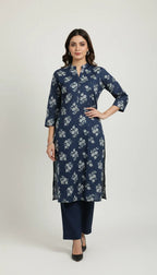2-piece lawn with matching plain trouser