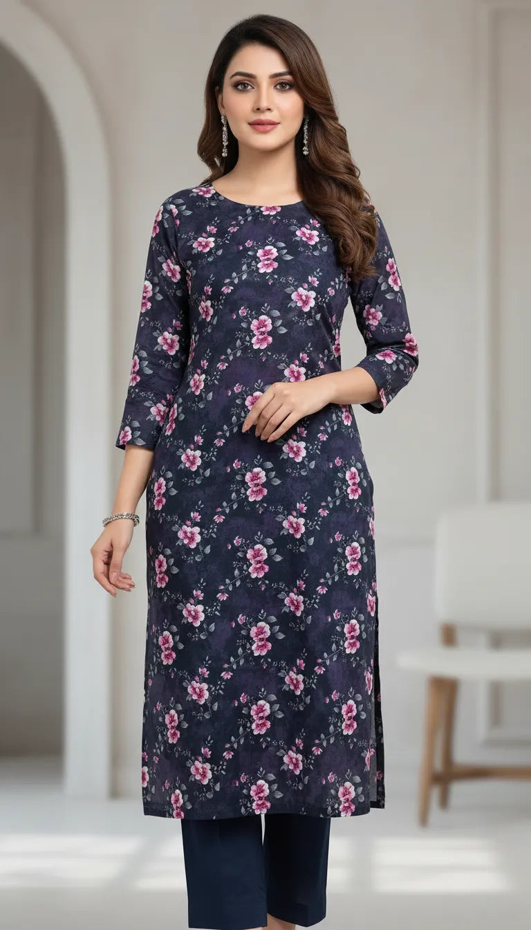 lawn 2 pc with plain trouser