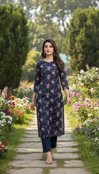 lawn 2 pc with plain trouser