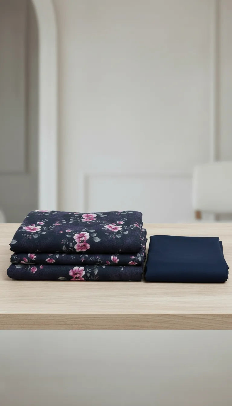 lawn 2 pc with plain trouser